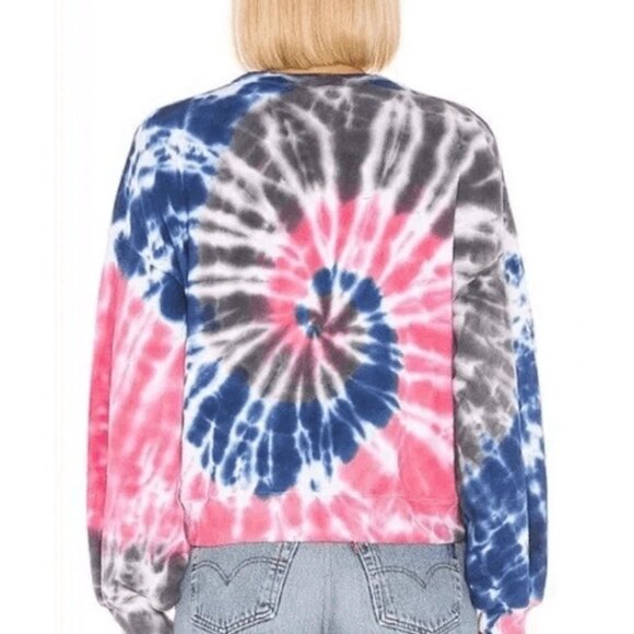 AGOLDE Tie Dye Sweatshirt Pink Blue Crewneck Pullover Women’s Sz Small Casual - Picture 2 of 10
